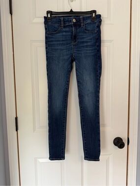 American Eagle Outfitters Dark Blue High-Rise Short Jeans 4 short